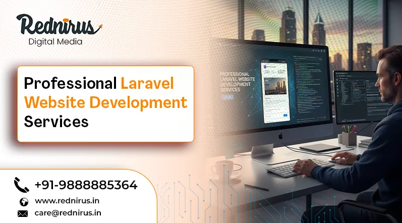A developer at work on a Laravel website — Laravel Website Development