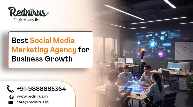 Business team discussing social media marketing strategy — Social Media Marketing Agency
